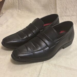 Portabella Black Leather Men’s Slip-On Loafers 10.5
